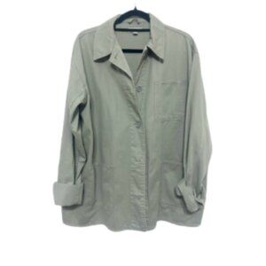 Topshop EUC size M/L light sage green boxy fit shirt jacket button down